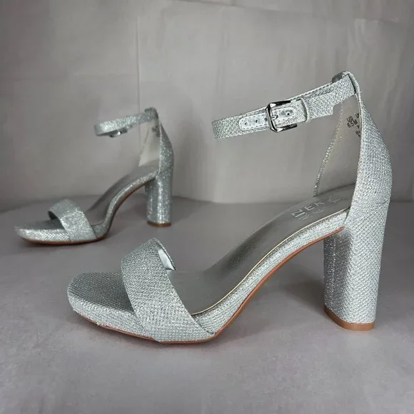 Naturalizer | Shoes | Nwt Naturalizer Womens Joy Silver Glitter Dress  Sandals Heels | Poshmark